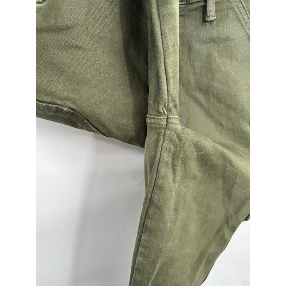 7 For All Mankind Armycoated Cargo Pant Women 29 Green Zip Ankle Grunge Skinny - Picture 14 of 14